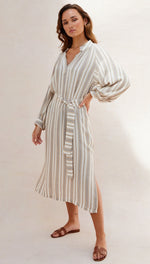 INES KAFTAN - TAUPE STRIPE