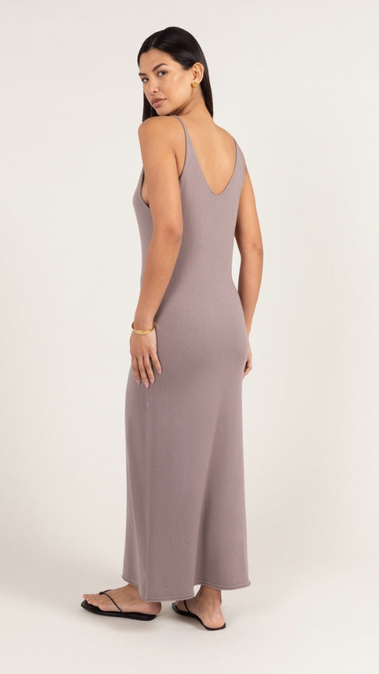 Sofia Knitted Slip Dress - Mink