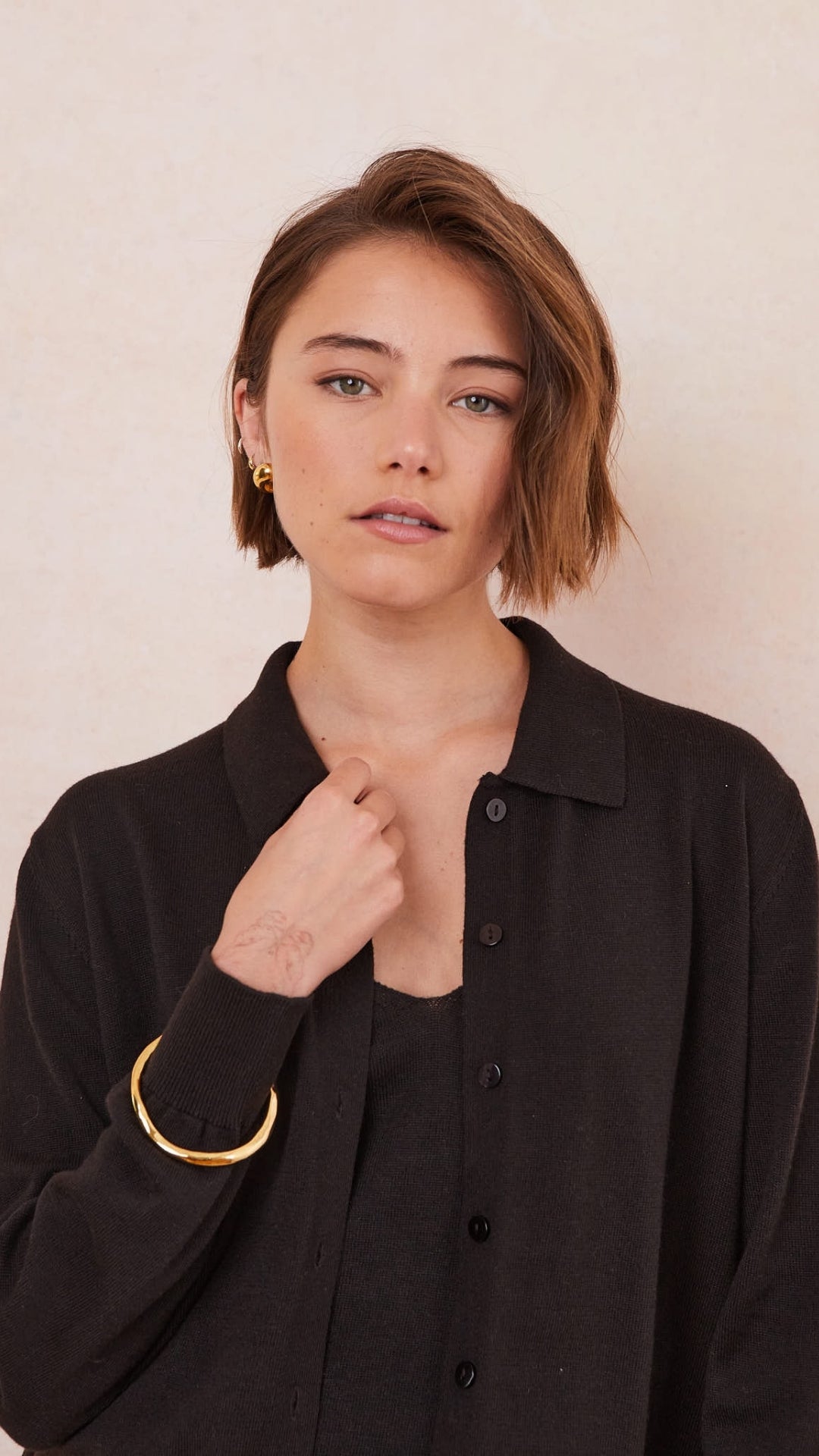 Kora Knitted Twin Set - Black
