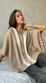 ABERY CARDIGAN - CAMEL/IVORY