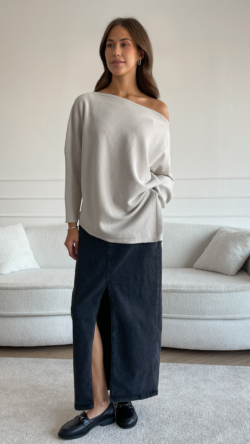 ALEXA ASYMMETRIC JUMPER - MOONBEAM