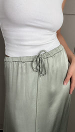 PHOEBE SATIN SKIRT - EUCALYPTUS