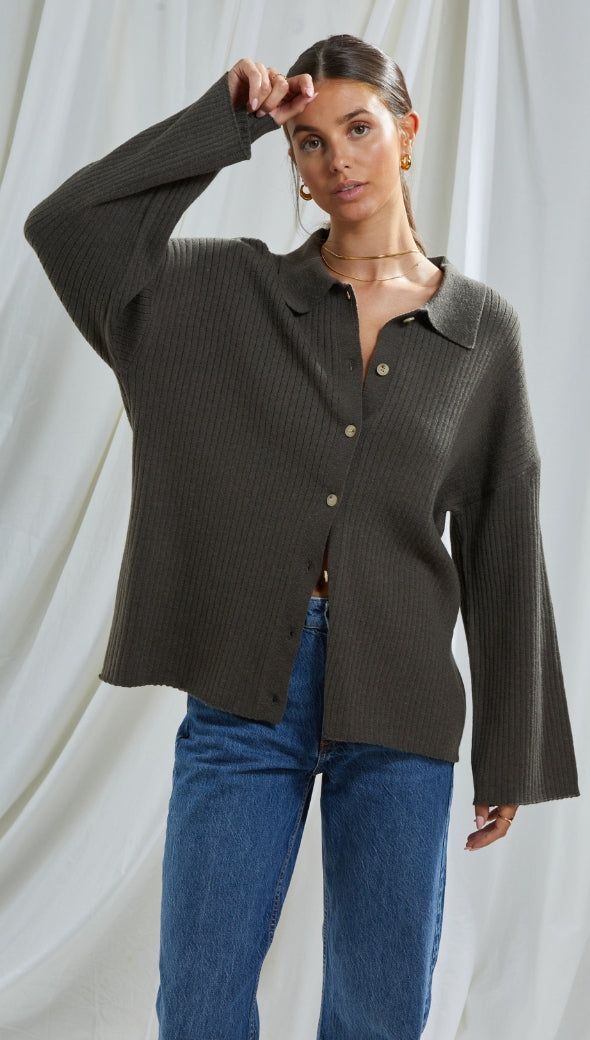 DOMINIKA CARDIGAN - CARBON