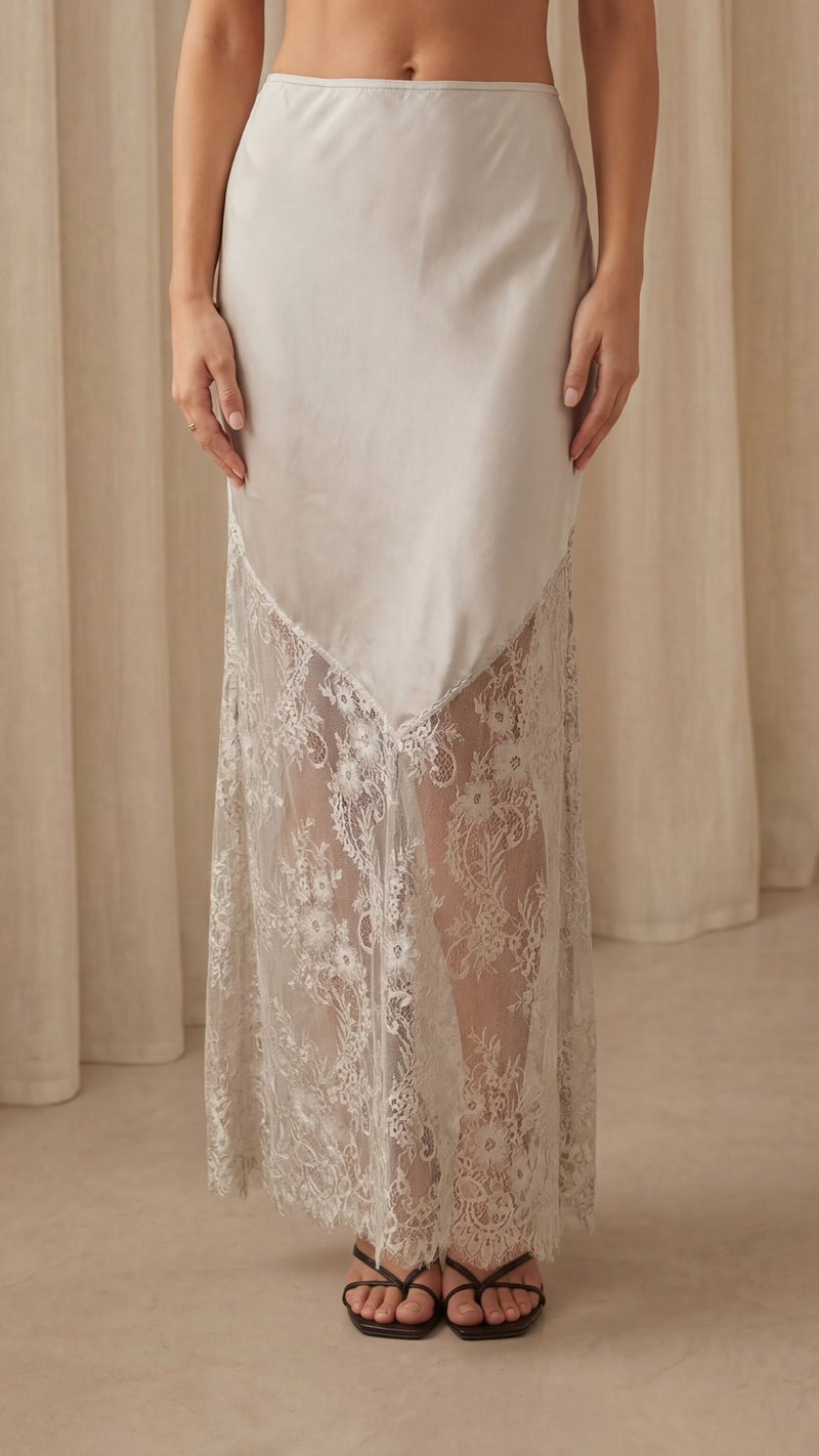 Solene Lace Skirt - Moonbeam