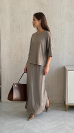 RAYA JERSEY TOP - TAUPE