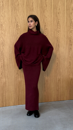 ALMA PENCIL SKIRT - DARK CHERRY