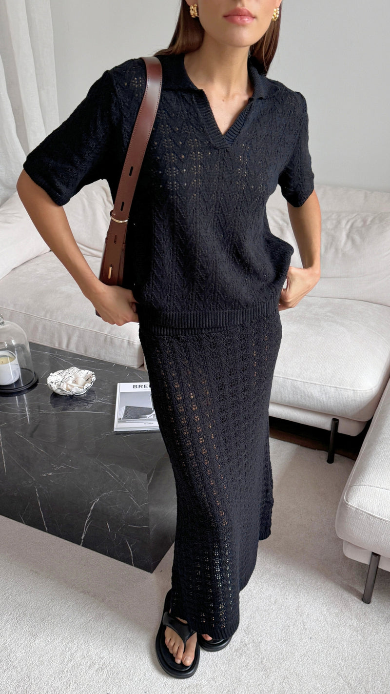 Lyla Crochet Set - Black