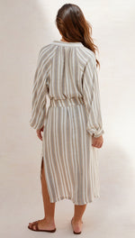 INES KAFTAN - TAUPE STRIPE