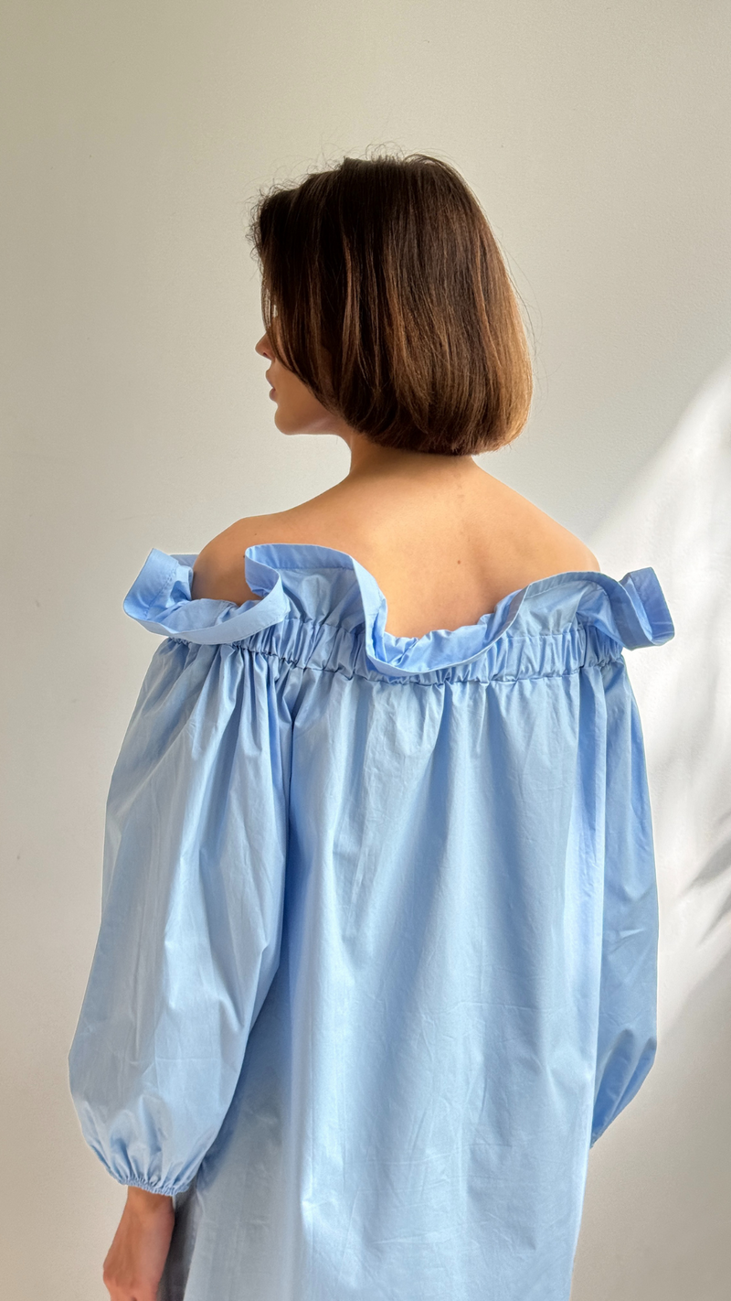 ORIANNE COTTON DRESS - SKY BLUE