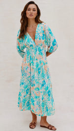 FIONA DRESS - TURQUOISE PRINT