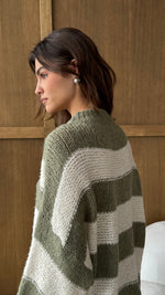 MAISIE SWEATER - OFF-WHITE - KHAKI STRIPES