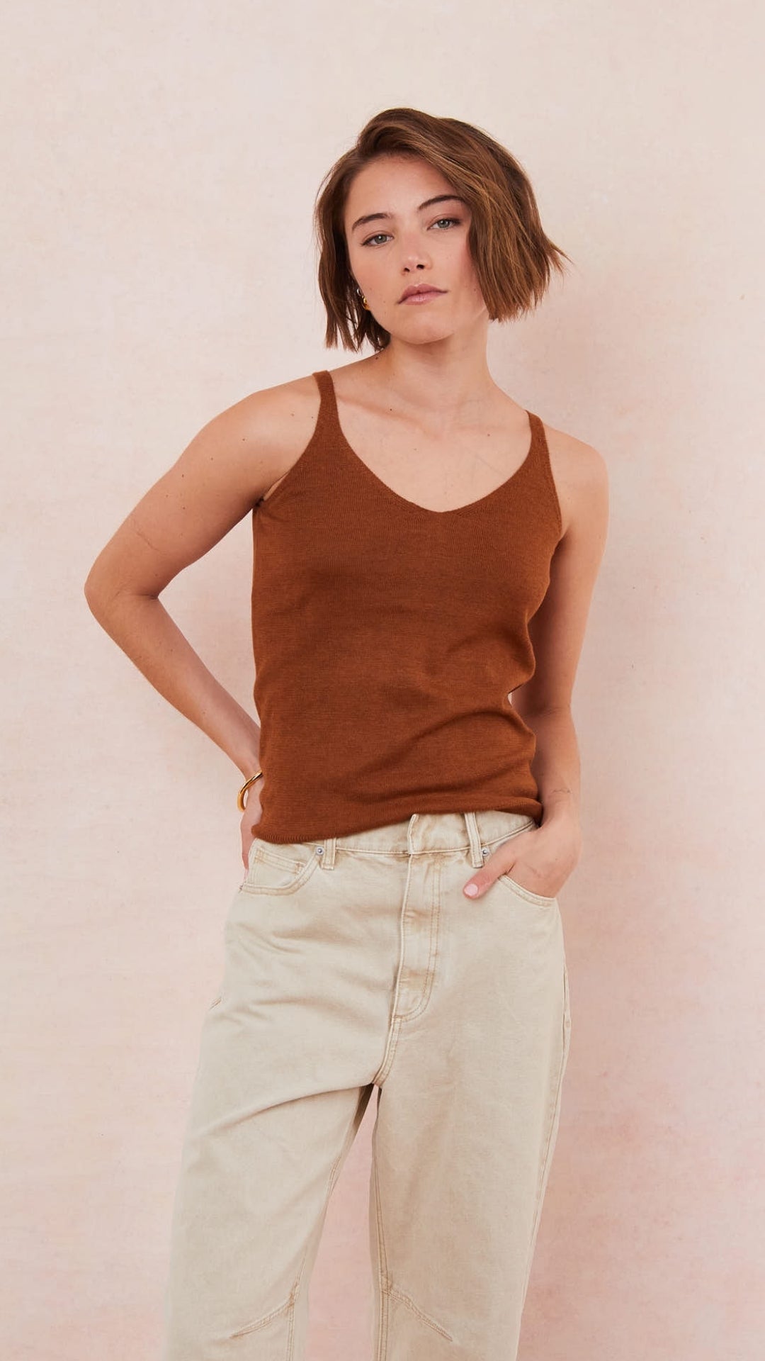 Kora Knitted Twin Set - Terracota