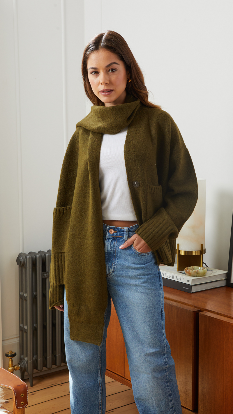 HARPER CARDIGAN - ARMY