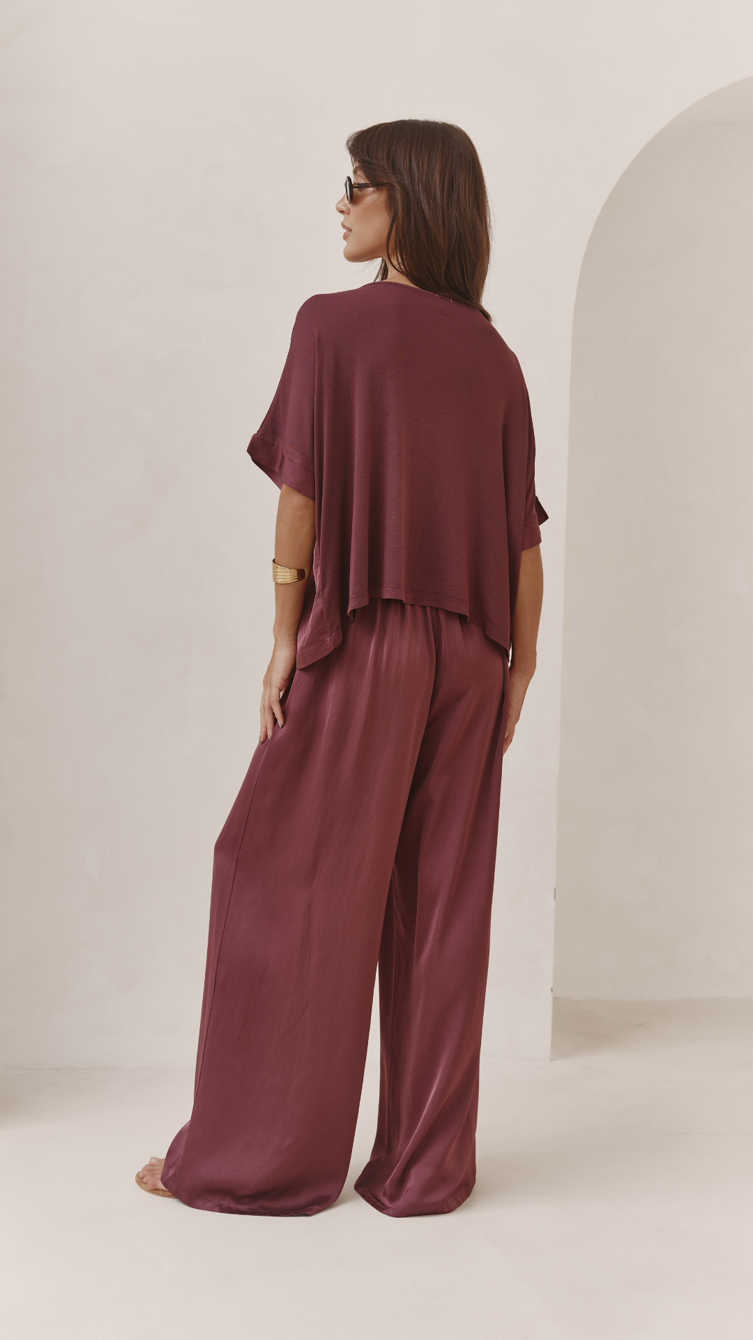 Parker Satin Set - Burgundy