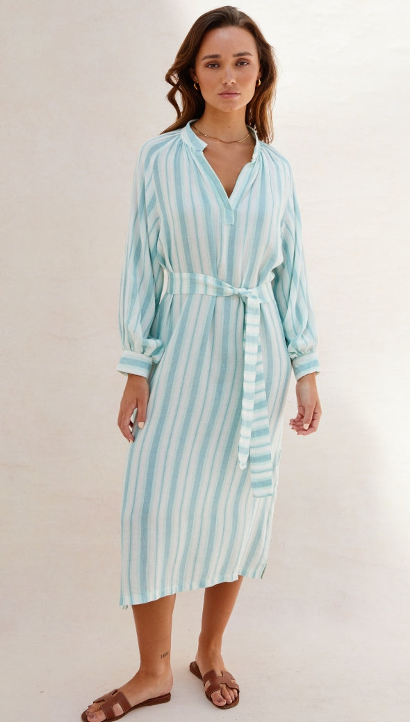 INES KAFTAN - MINT STRIPE