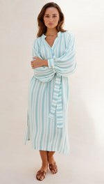 INES KAFTAN - MINT STRIPE