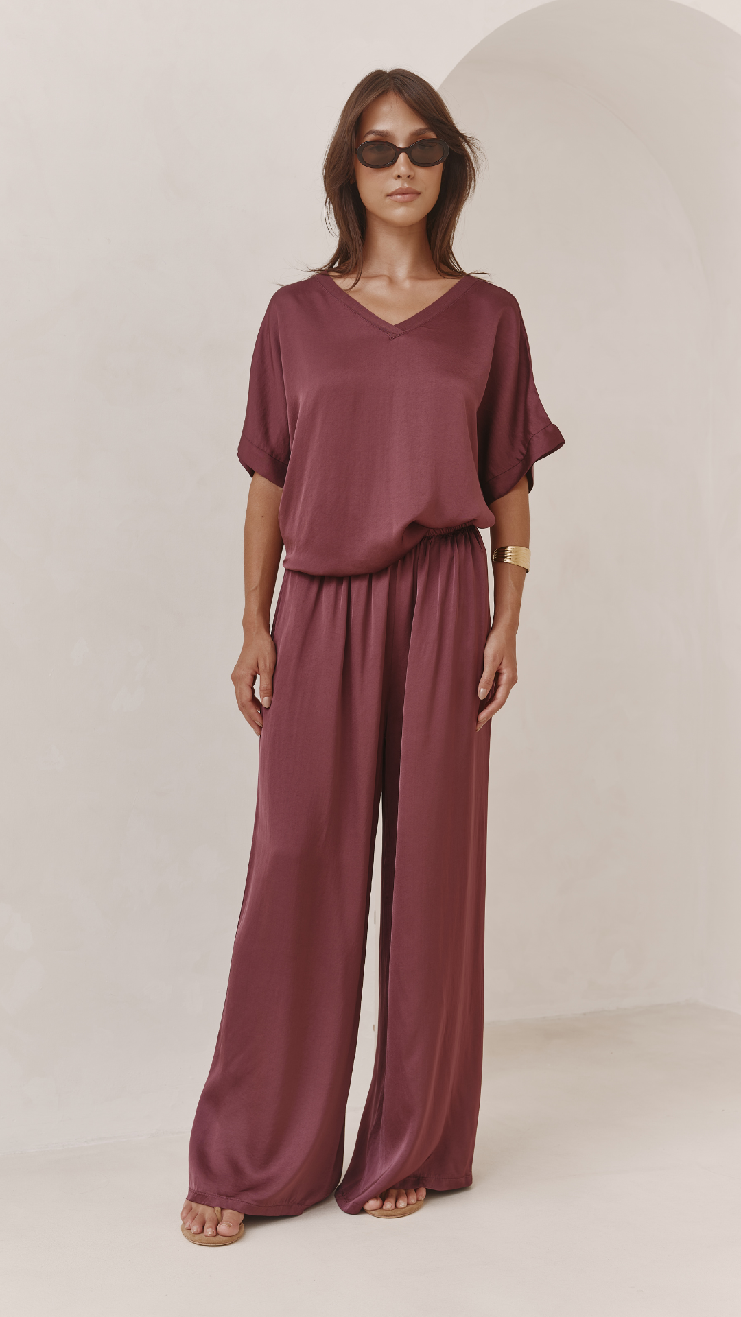 Parker Satin Set - Burgundy