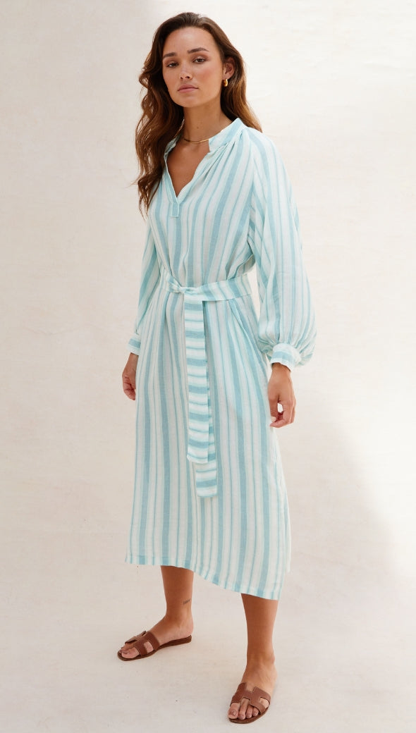 INES KAFTAN - MINT STRIPE