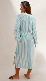 INES KAFTAN - MINT STRIPE