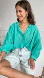 MAYA BLOUSE - AQUAMARINE