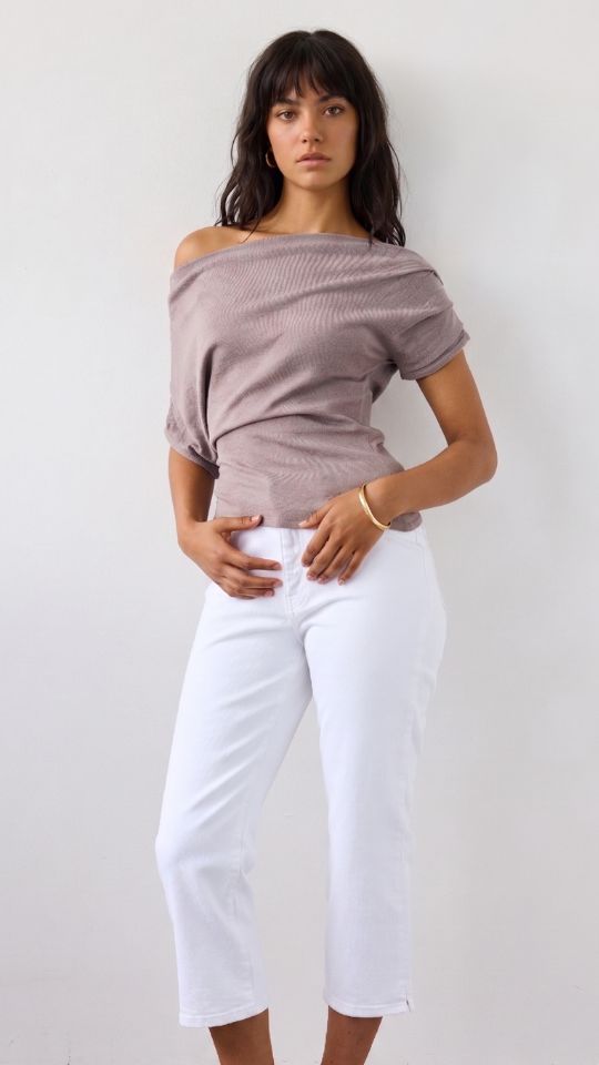 Nadine Off-Shoulder Top - Mink