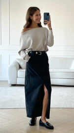 ALEXA ASYMMETRIC JUMPER - MOONBEAM