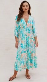 FIONA DRESS - TURQUOISE PRINT