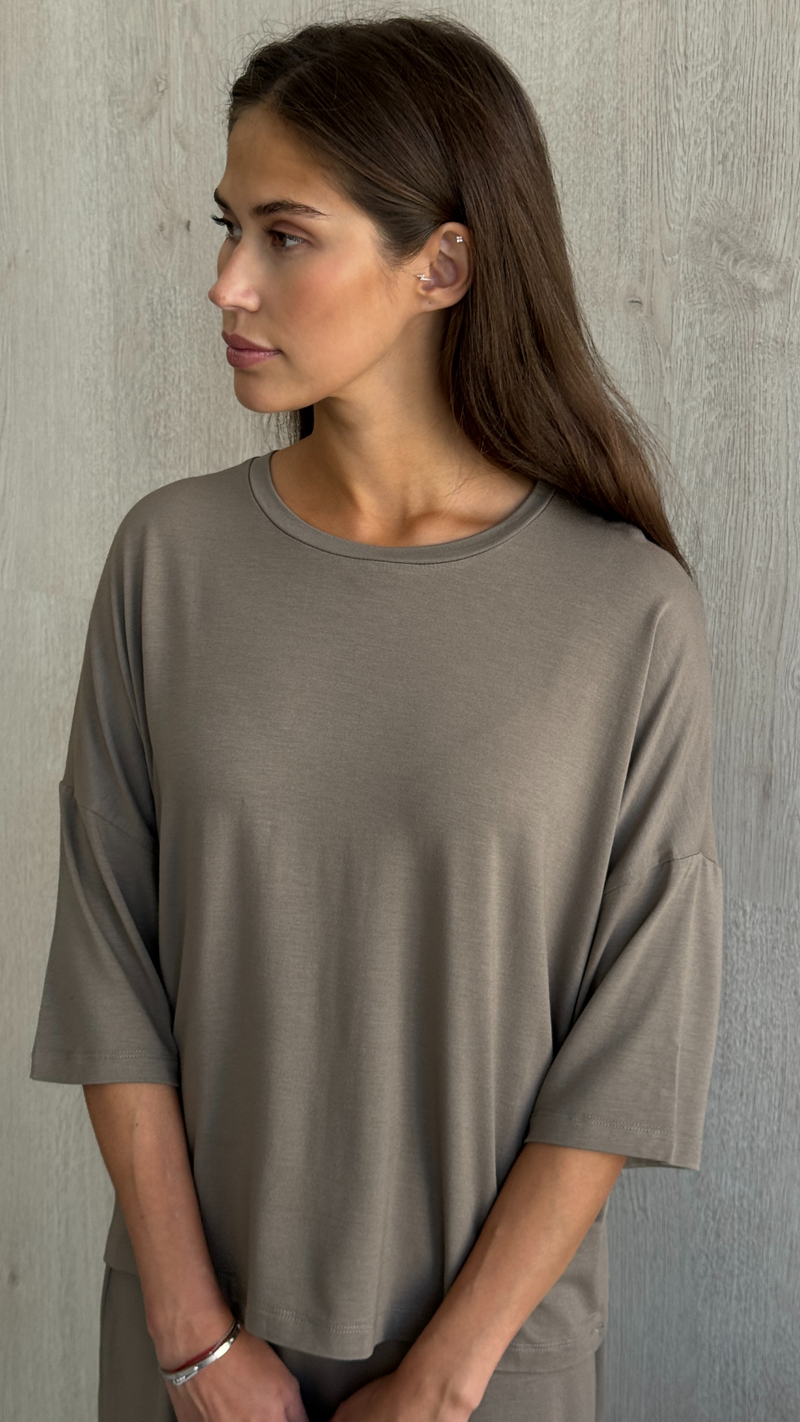 RAYA JERSEY TOP - TAUPE