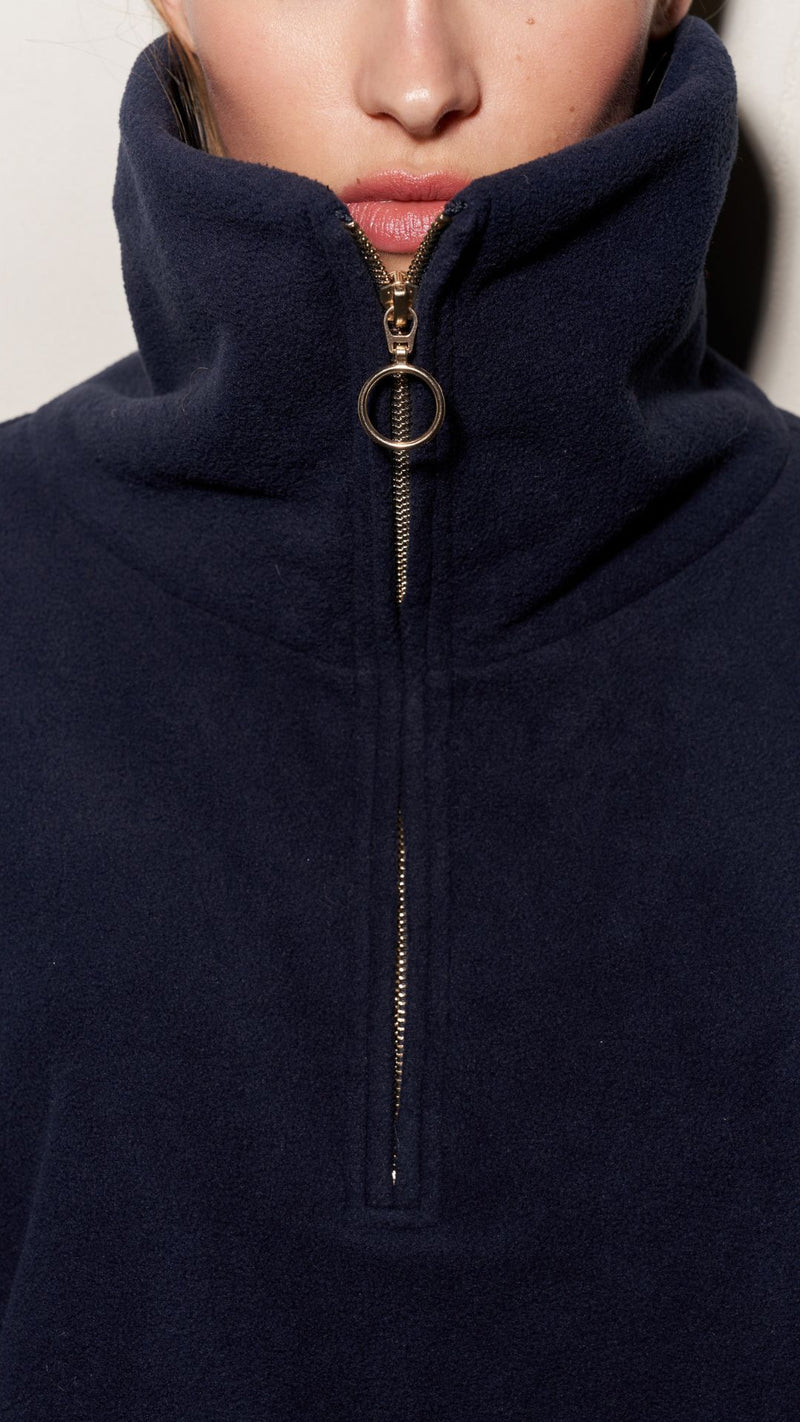 SOPHIE HALF ZIP SWEATER - NAVY