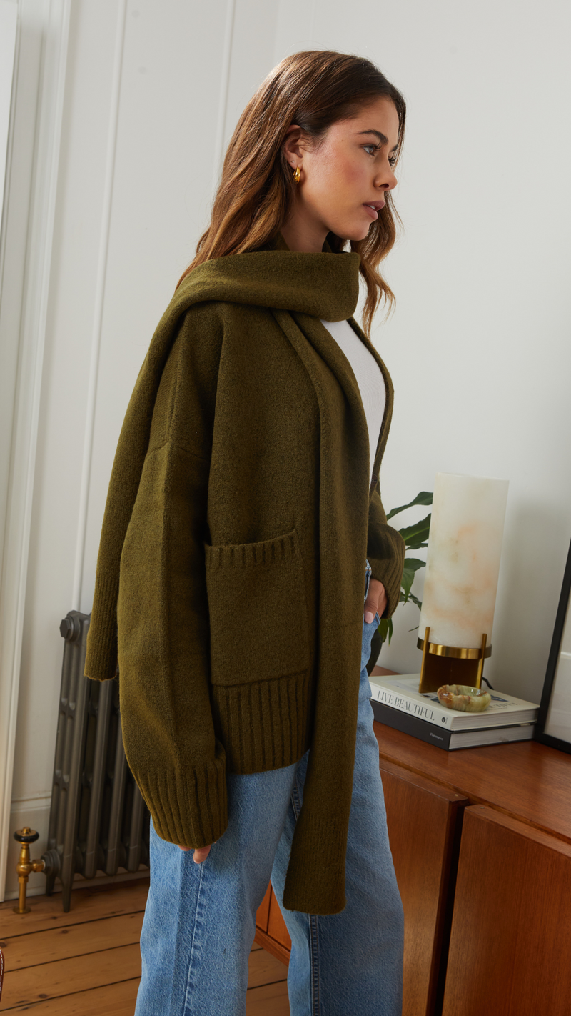 HARPER CARDIGAN - ARMY