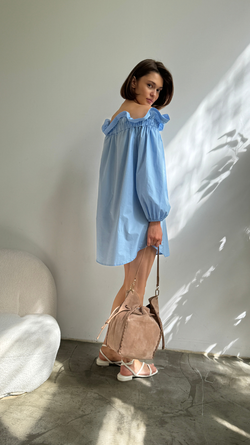 ORIANNE COTTON DRESS - SKY BLUE