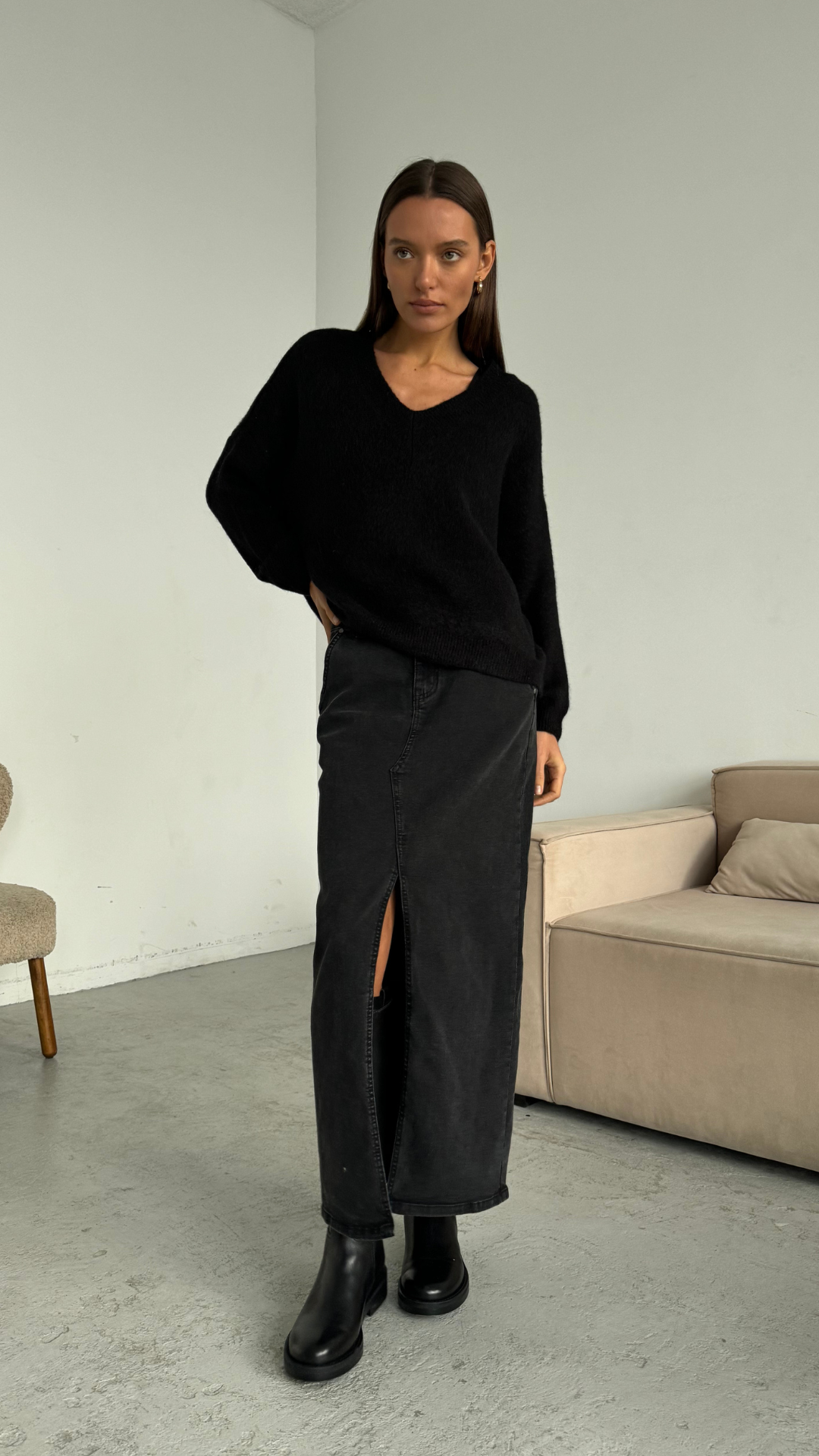 April Alpaca Sweater - Black