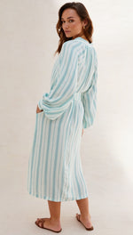 INES KAFTAN - MINT STRIPE