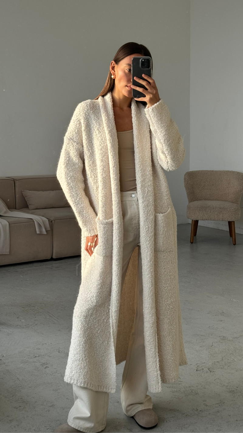 Off white long cardigan online