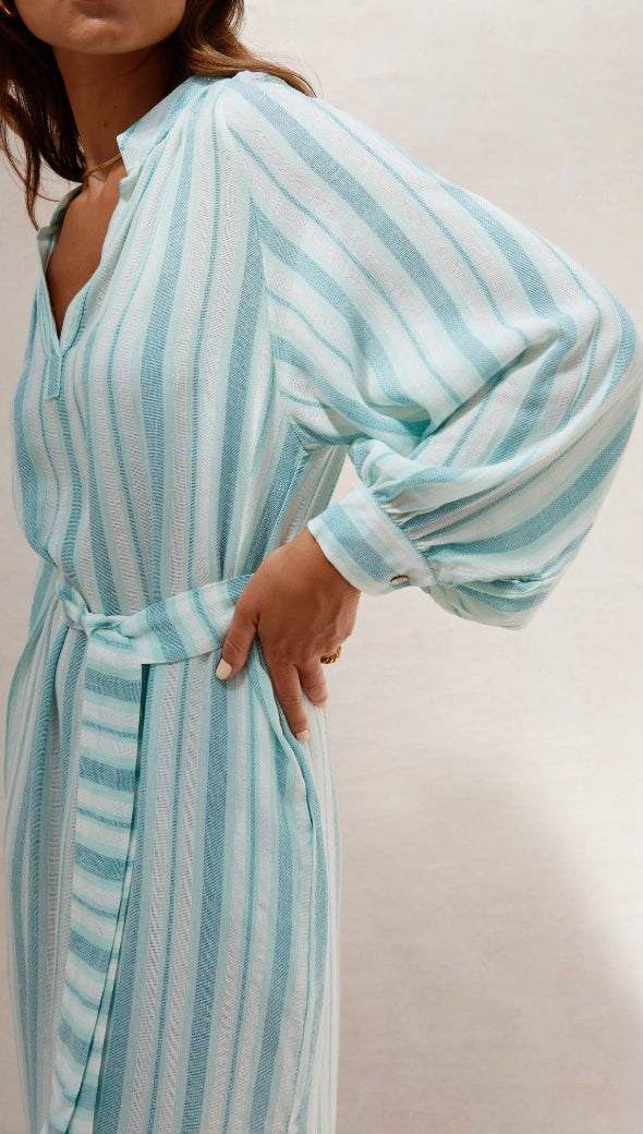 INES KAFTAN - MINT STRIPE