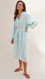 INES KAFTAN - MINT STRIPE