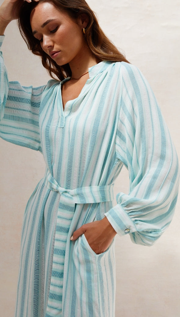 INES KAFTAN - MINT STRIPE