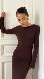 ALLIE JERSEY DRESS - CHOCOLATE