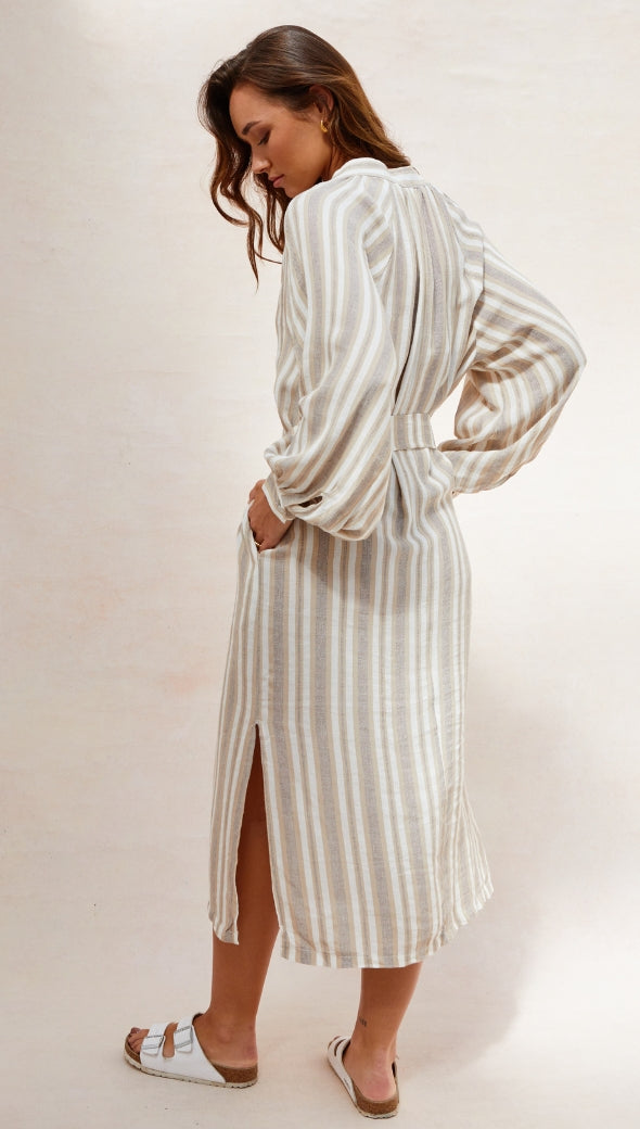 Ines Kaftan - Taupe Stripe