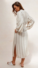 INES KAFTAN - TAUPE STRIPE