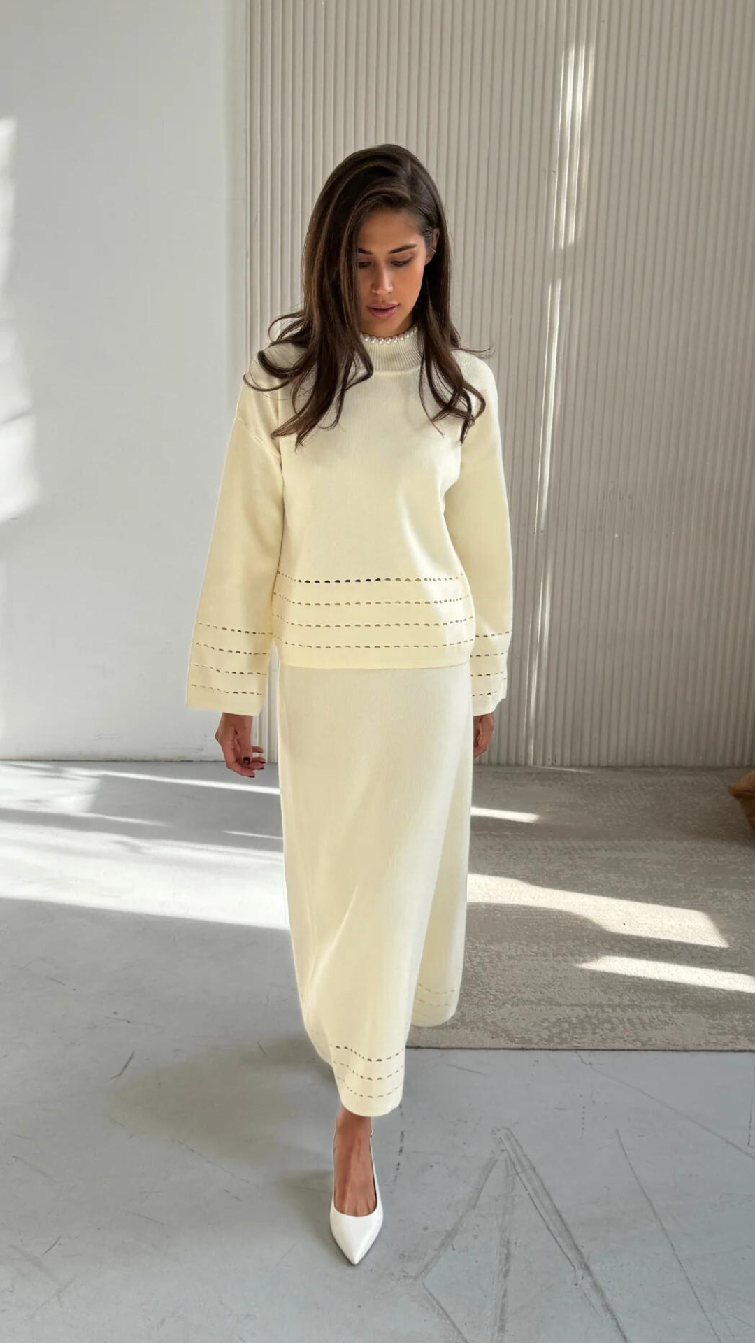 Blair Knitted Top - Cream