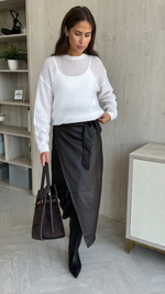 LIVIA WRAP SKIRT - ESPRESSO