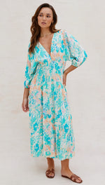 FIONA DRESS - TURQUOISE PRINT