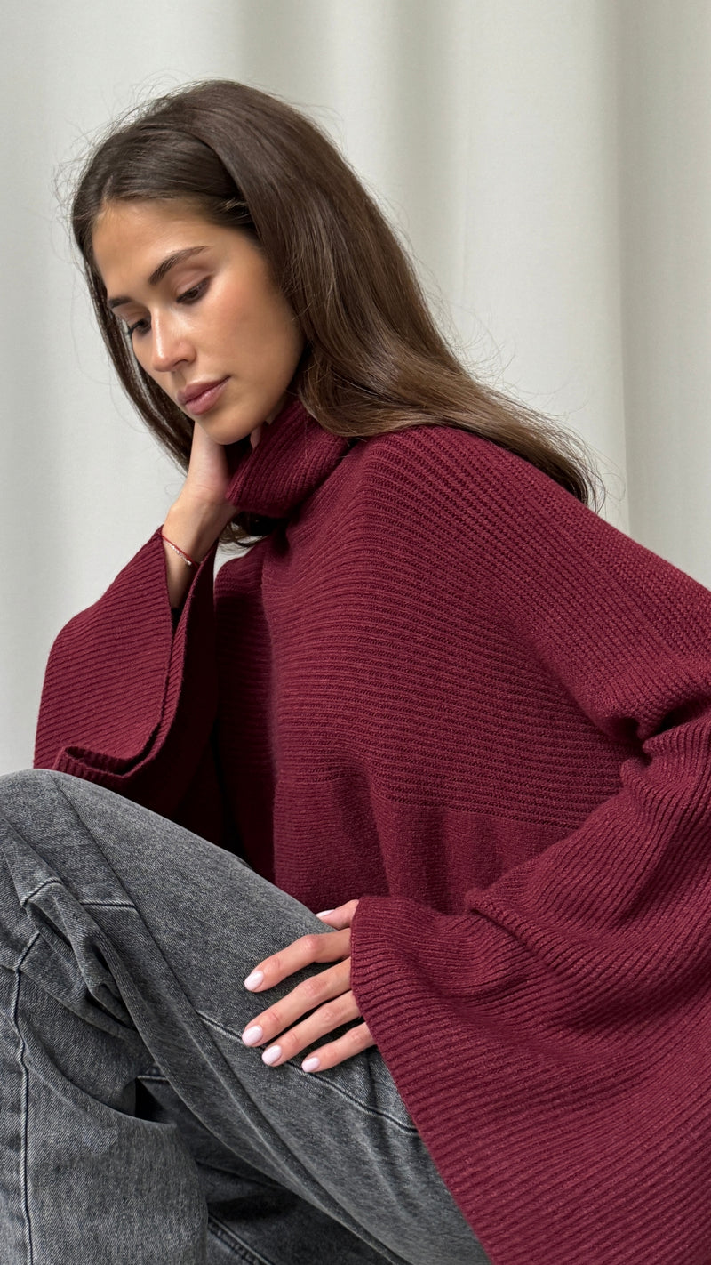 AMELIE SWEATER - DARK CHERRY
