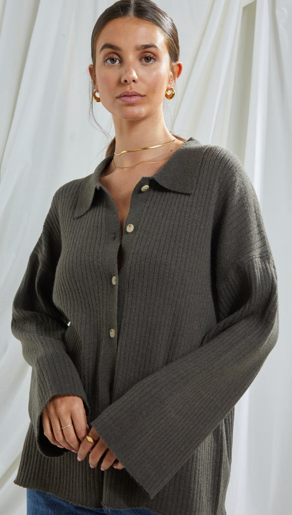 DOMINIKA CARDIGAN - CARBON