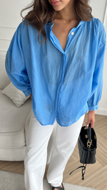 MAYA BLOUSE - CORNFLOWER BLUE