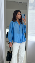 MAYA BLOUSE - CORNFLOWER BLUE