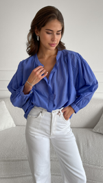 MAYA BLOUSE - JEANS BLUE