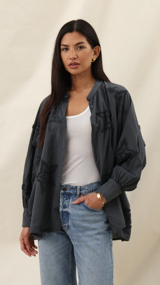 Estelle Star Detail Shirt  - Anthracite