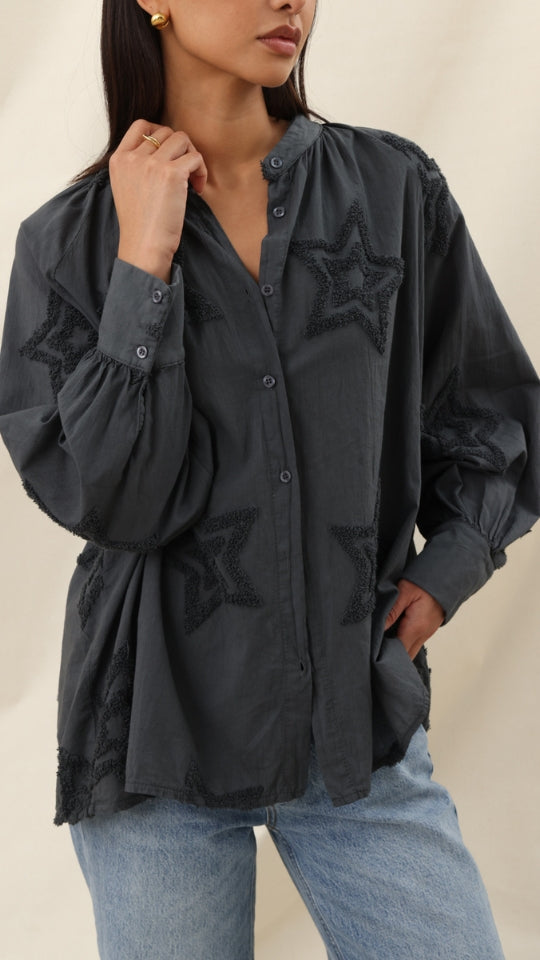 Estelle Star Detail Shirt  - Anthracite